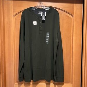 St. John's Bay XL Tall Long Sleeve Sueded Henley